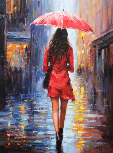 City Rainy Day di Behshad Arjomandi, Pittura in vendita su Singulart
