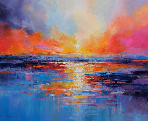 Dreamy Seascape Sunset di Behshad Arjomandi, Pittura in vendita su Singulart