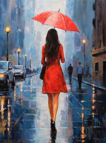 Rainy Evening di Behshad Arjomandi, Pittura in vendita su Singulart