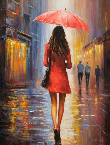 Rainy Town par Behshad Arjomandi, Peinture en vente sur Singulart