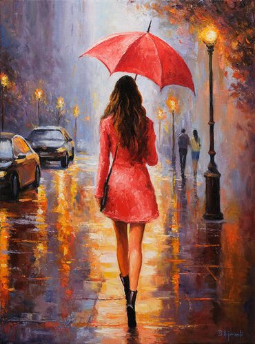 In a Rainy City par Behshad Arjomandi, Peinture en vente sur Singulart