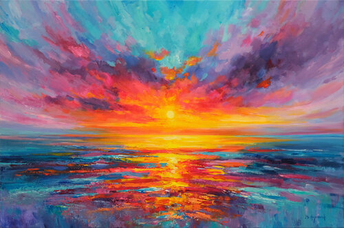 Evocative Sunset par Behshad Arjomandi, Peinture en vente sur Singulart