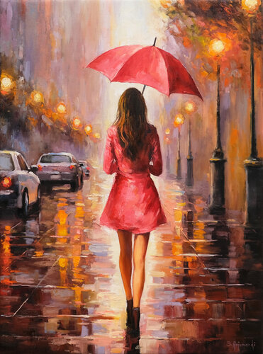 City Rainy Day di Behshad Arjomandi, Pittura in vendita su Singulart