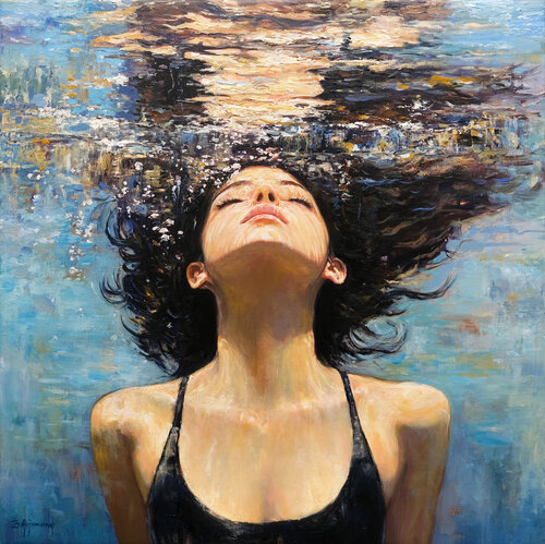 Underwater par Behshad Arjomandi, Peinture en vente sur Singulart