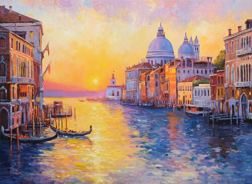 Venice Sunrise by Behshad Arjomandi, 油畫 for Sale on Singulart