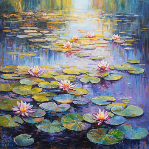 Lily Pond Dreamscape von Behshad Arjomandi, Malerei kaufen auf Singulart