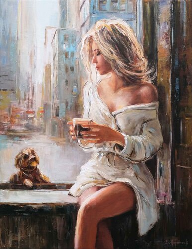 Morning Silence in the City van Behshad Arjomandi, Schilderij te koop op Singulart
