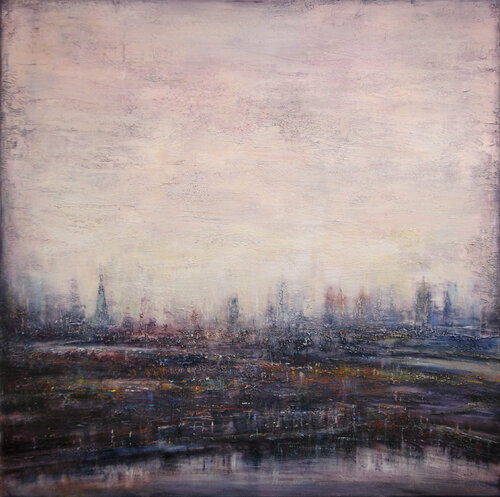 Abstract Cityscape I van Behshad Arjomandi, Schilderij te koop op Singulart