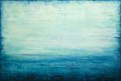 Abstract Turquoise Seascape II van Behshad Arjomandi, Schilderij te koop op Singulart