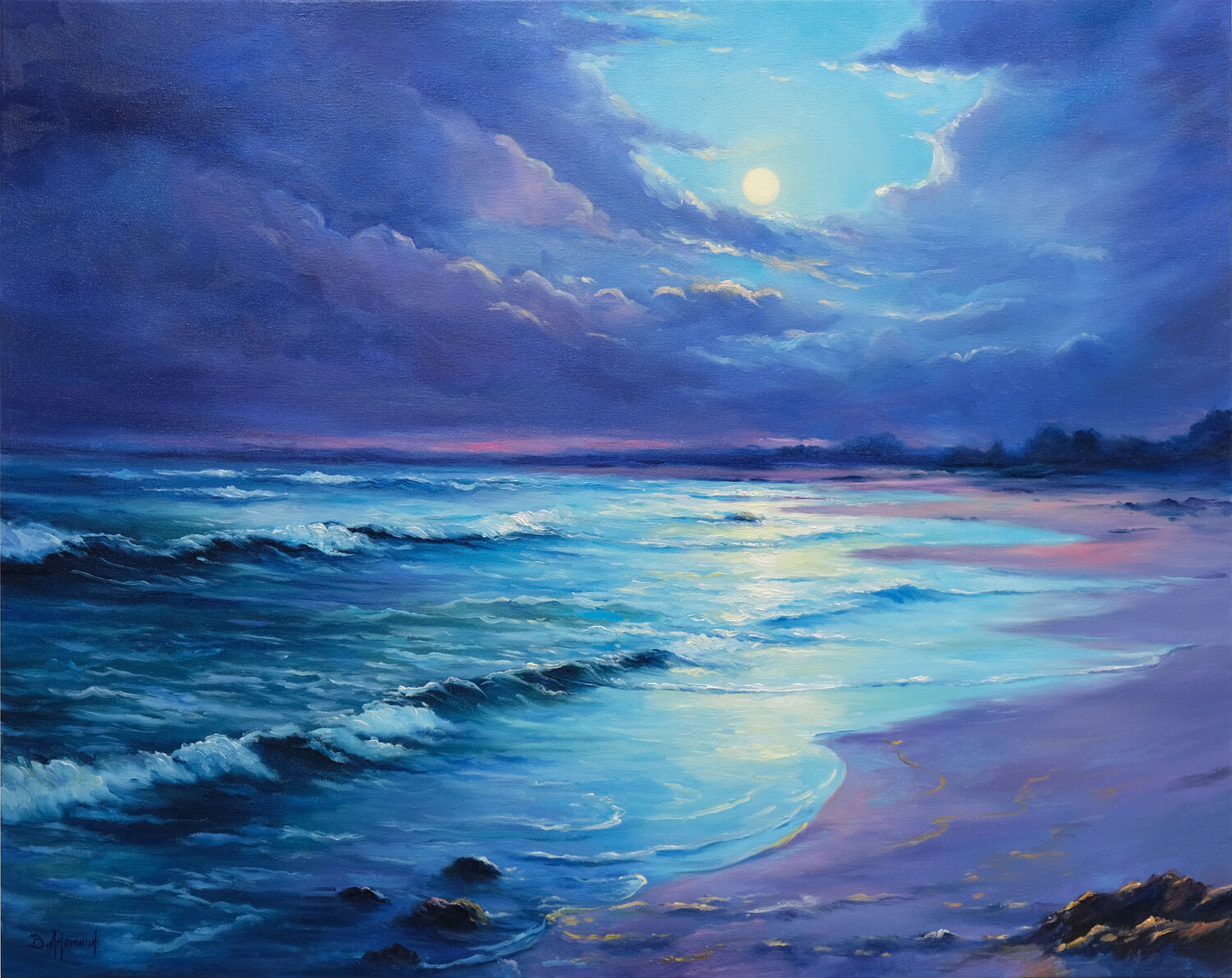 Magical Moonlight Seascape Behshad Arjomandi