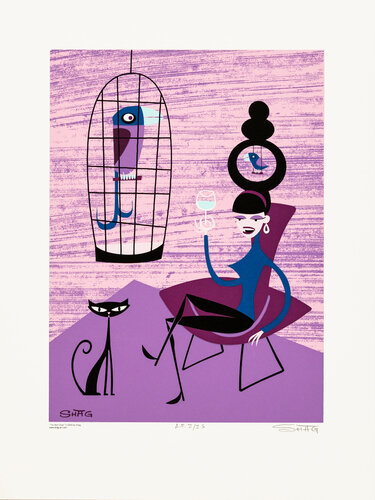 The Bird Chair by Josh Agle, 版画 for Sale on Singulart