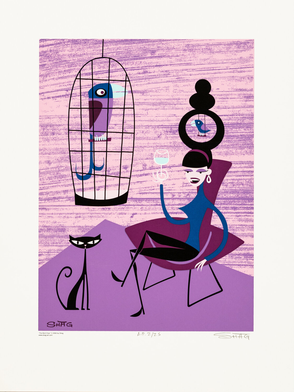 The Bird Chair Josh Agle Impresión en venta