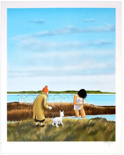 Tintin en balade di Ole Ahlberg, Stampa in vendita su Singulart