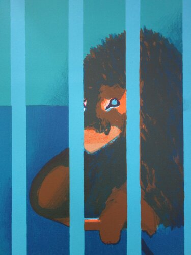 Lion en cage van Gilles Aillaud, Afdruk te koop op Singulart