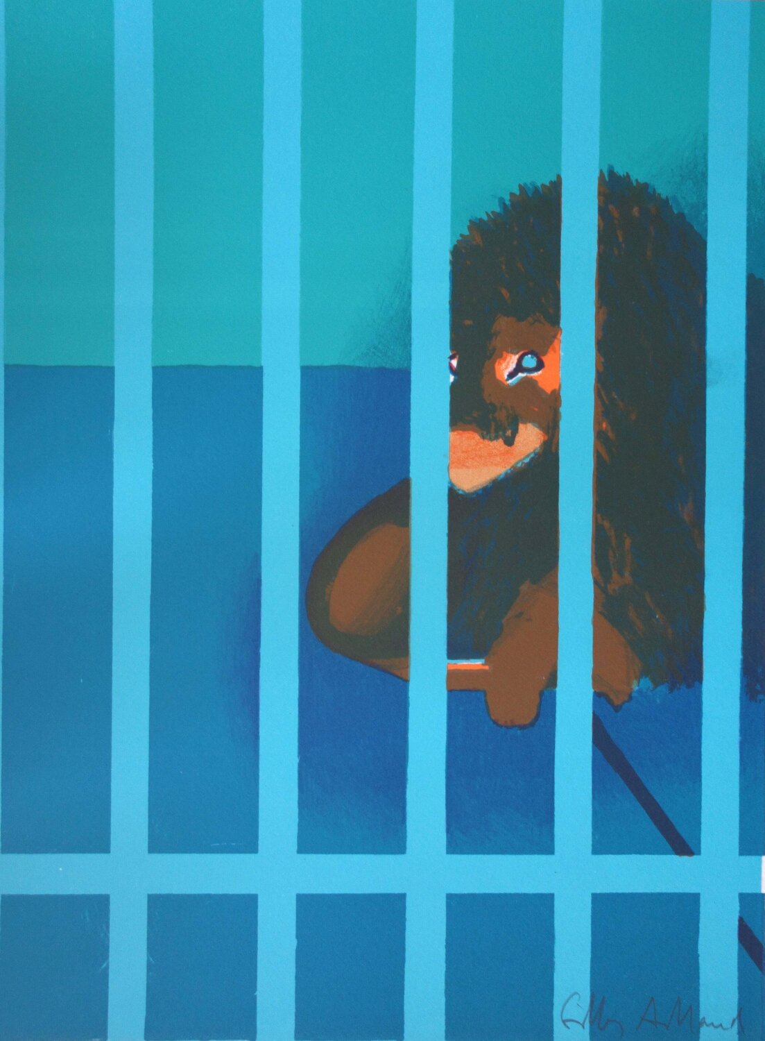 Lion en cage Gilles Aillaud Édition à vendre
