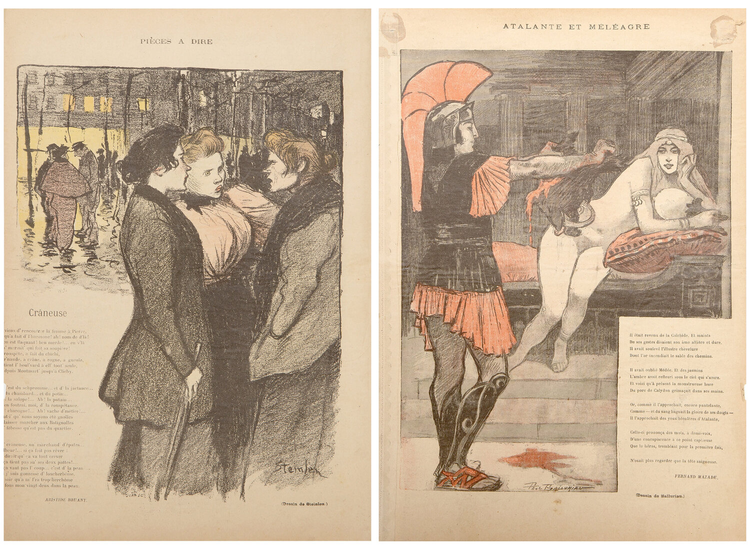 Femmes conversant dans la Rue Théophile Alexandre Steinlen Afdruk te koop