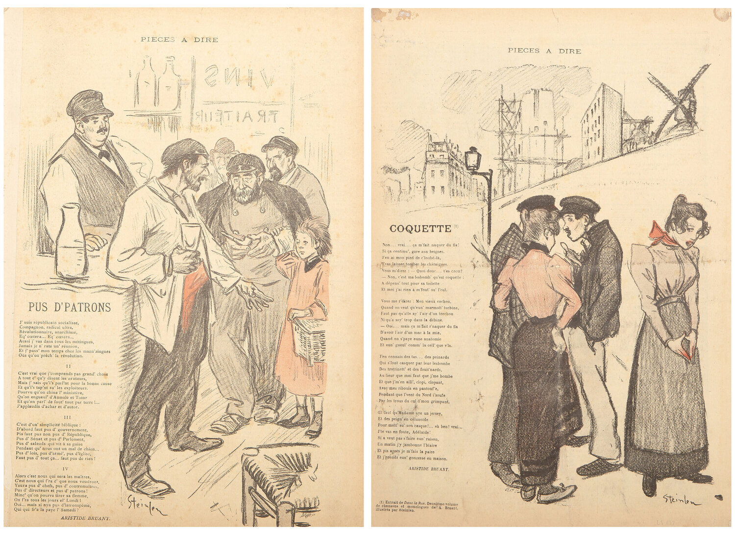 Gil Blas Illustrated Théophile Alexandre Steinlen Stampa in vendita