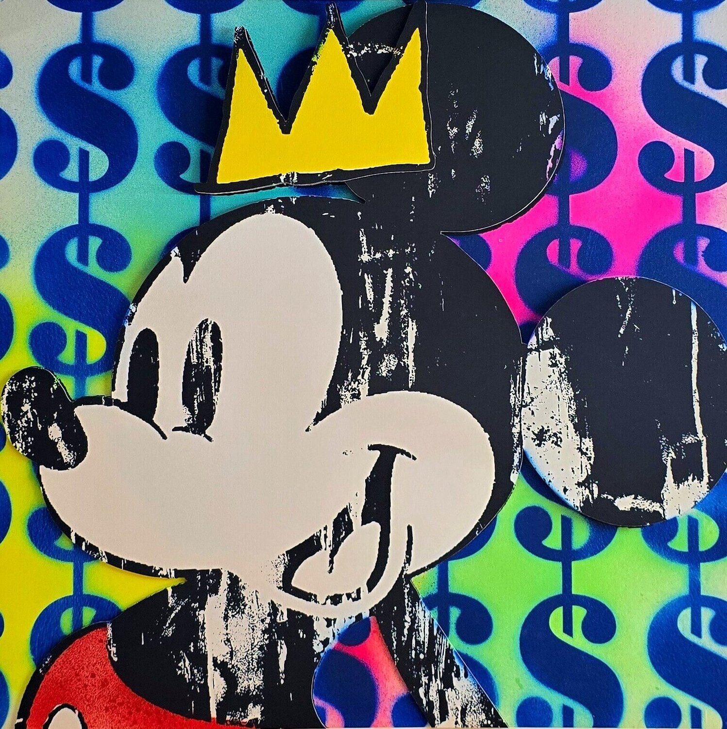 King Mickey With Basquiat Crown Ben Allen