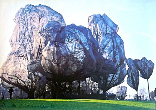 Wrapped Trees, Switzerland (Hand Signed by Christo and Jeanne-Claude) by Christo and Jeanne-Claude, Print for Sale on Singulart