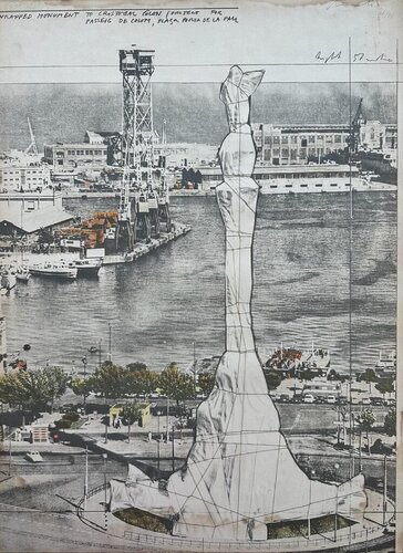 Wrapped monument by Christo and Jeanne-Claude, Print for Sale on Singulart