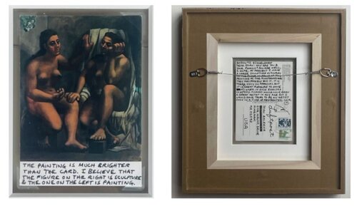Signed handwritten card:  "PICASSO WOULD HAVE BEEN A GREAT ARTIST IN ANY AGE, BUT I WOULD HAVE TRIED TO BE AN ARTIST ONLY IN A TIME OF ABSTRACTION" von Carl Andre, Werk auf Papier kaufen auf Singulart