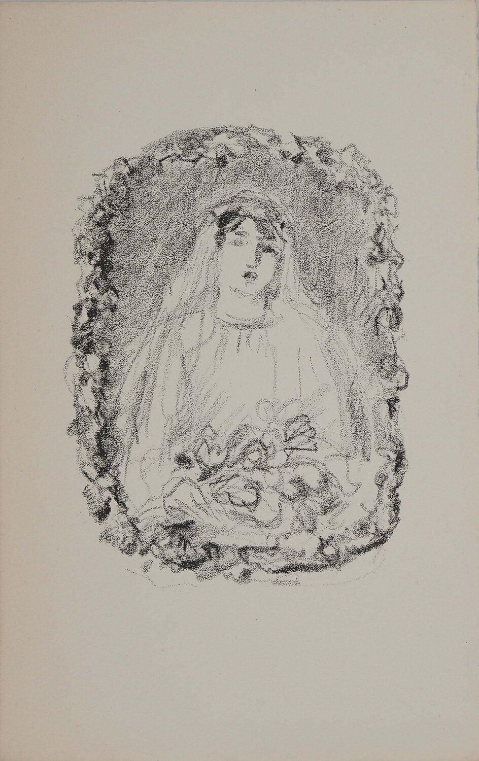 Mariée au bouquet Albert André Print for sale