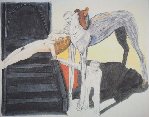 La cathédrale et personnages surréalistes di Pat Andrea, Stampa in vendita su Singulart