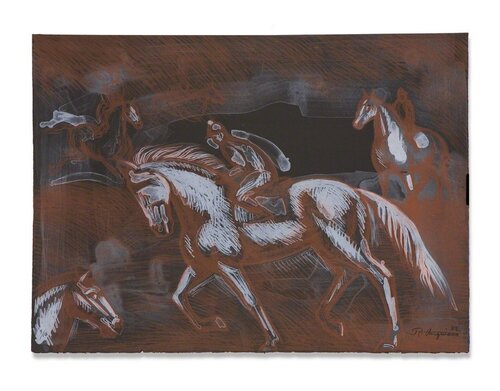 Onyx horses van Raúl Anguiano, Afdruk te koop op Singulart
