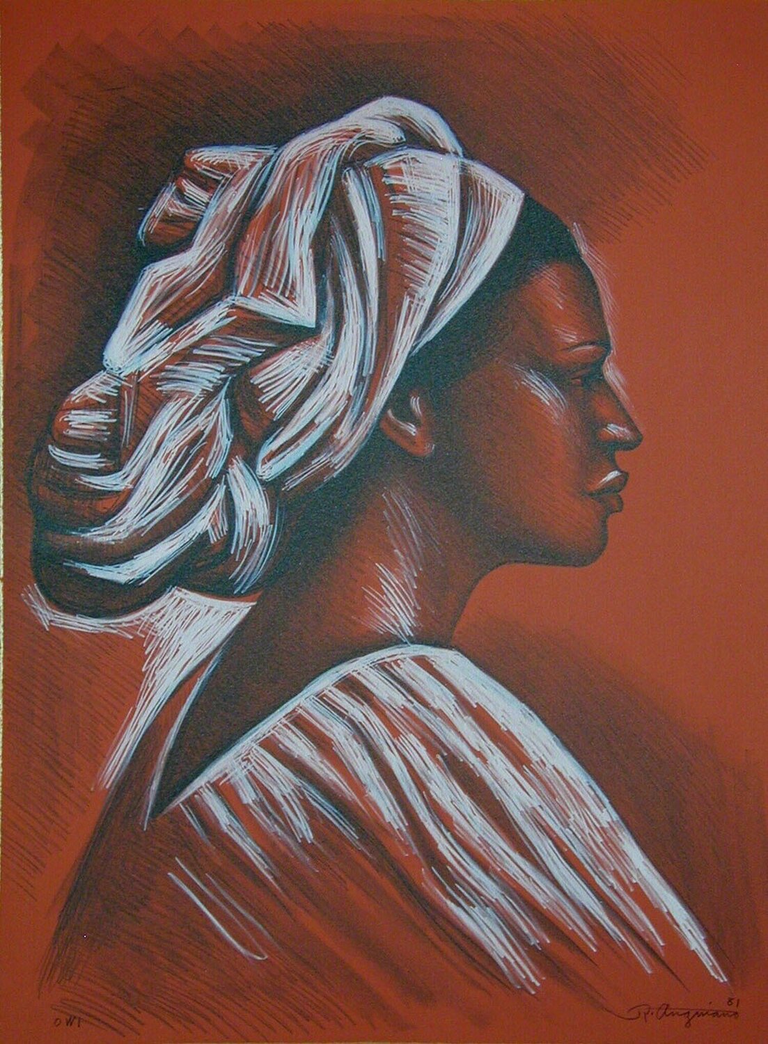 Woman with turban Raúl Anguiano