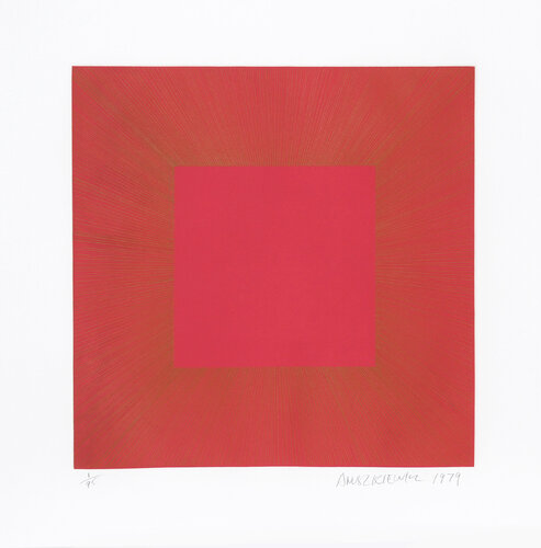 Summer Suite (Red with Gold I) par Richard Anuszkiewicz, Édition en vente sur Singulart