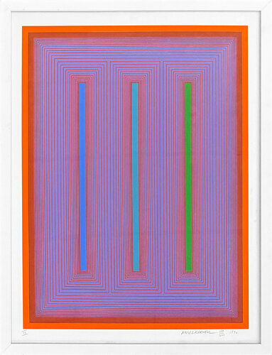 Sequential IX, Hand Signed Screen Print, Edition 189/200, Framed de Richard Anuszkiewicz, Impresión a la venta en Singulart