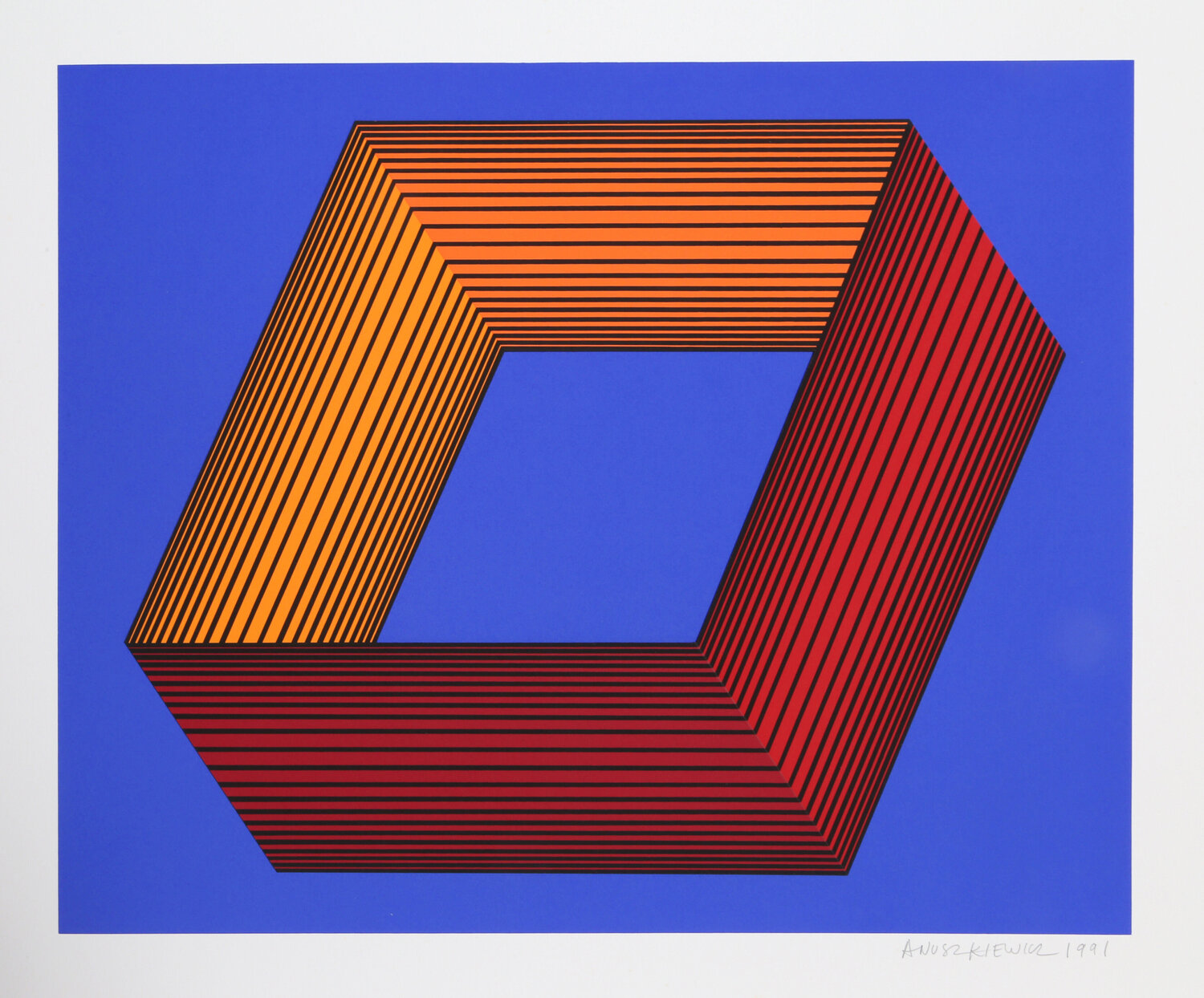 Untitled - Blue II Richard Anuszkiewicz Stampa in vendita