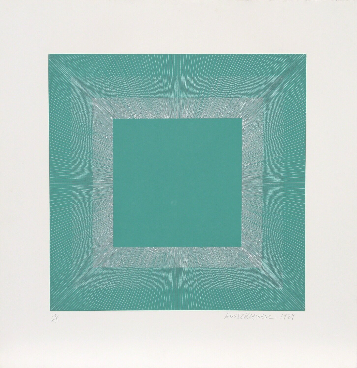 Winter Suite (Green with Silver) Richard Anuszkiewicz Stampa in vendita