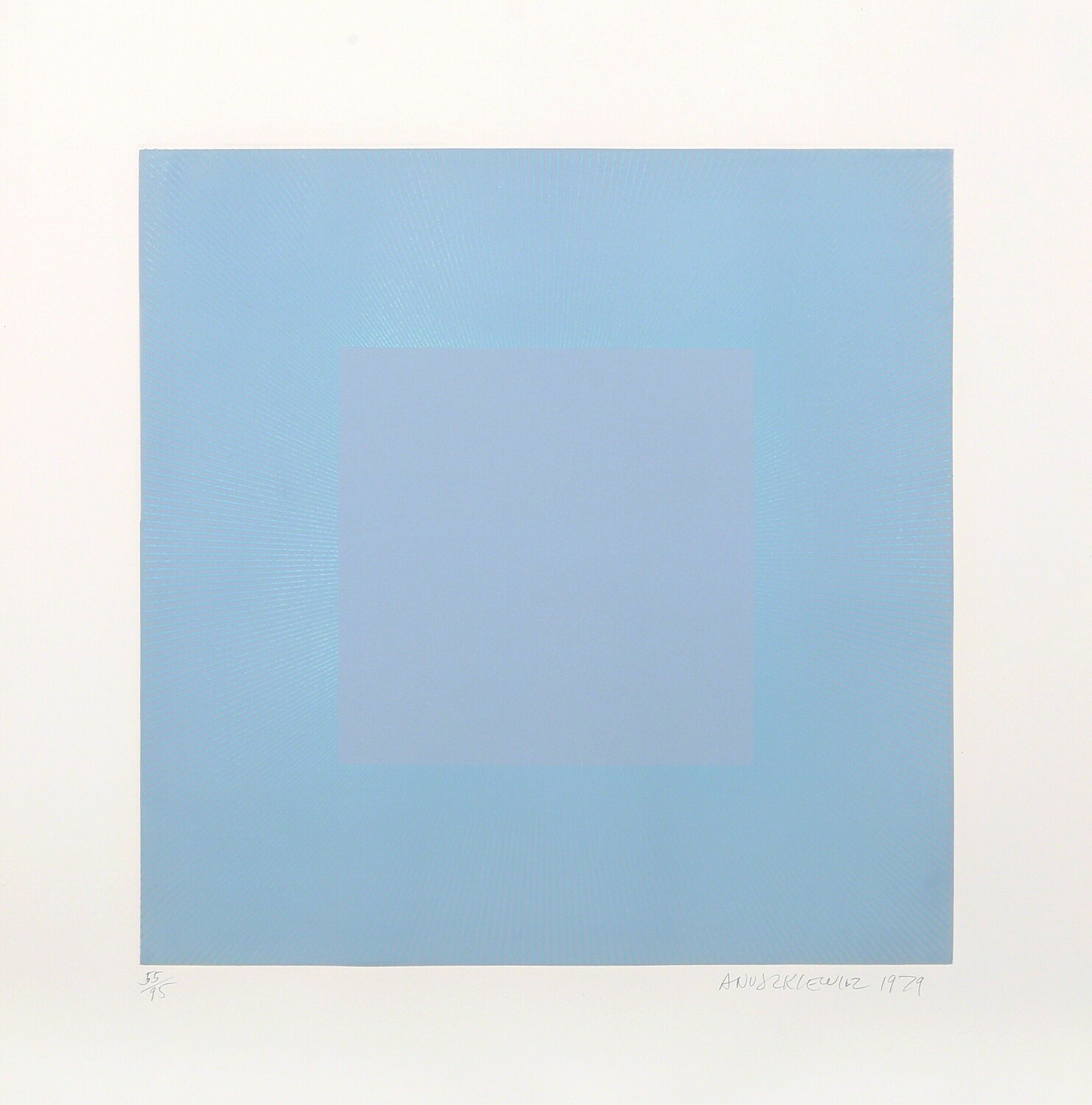 Light Blue with Light Blue Richard Anuszkiewicz Stampa in vendita