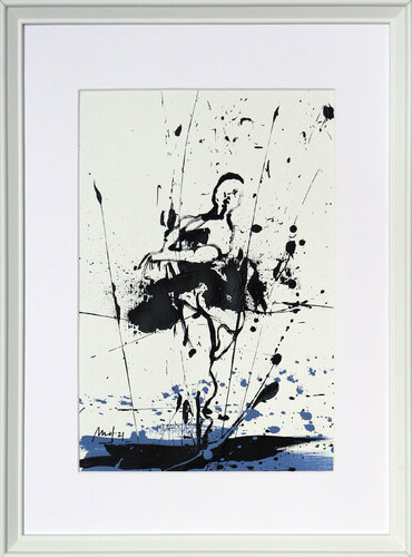 Spontaneous Ballerina No. 2, Blue Series III van Mario Henrique, Werk op papier te koop op Singulart