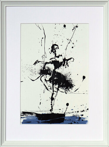 Spontaneous Ballerina No. 5, Blue Series III van Mario Henrique, Werk op papier te koop op Singulart