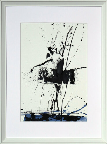 Spontaneous Ballerina No. 6, Blue Series III van Mario Henrique, Werk op papier te koop op Singulart