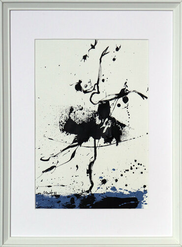 Spontaneous Ballerina No. 9, Blue Series III van Mario Henrique, Werk op papier te koop op Singulart