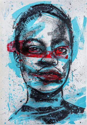 Untitled Portrait Drawing No. 3 di Mario Henrique, Pittura in vendita su Singulart