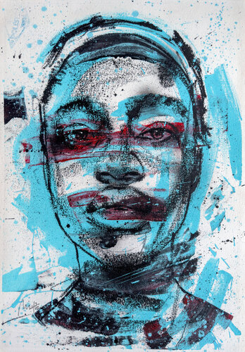 Untitled Portrait Drawing No. 4 di Mario Henrique, Pittura in vendita su Singulart
