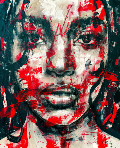 Portrait In Red par Mario Henrique, Peinture en vente sur Singulart