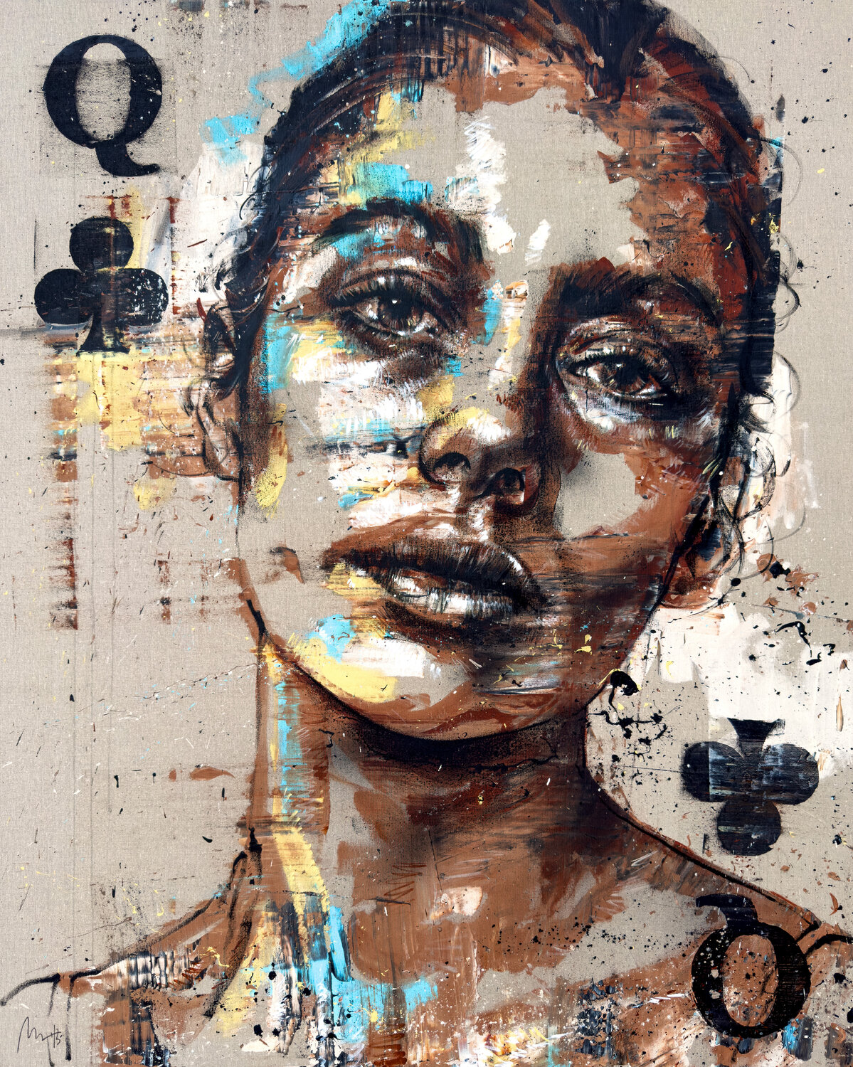 Queen Of Clubs Mario Henrique Originalgemälde zu verkaufen