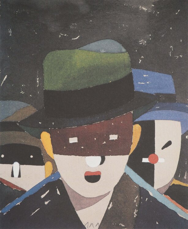 Brelan : les trois hommes au chapeau Eduardo Arroyo