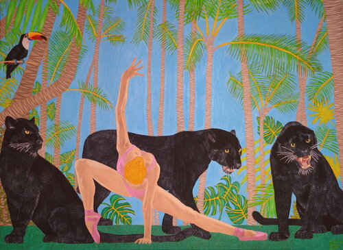 Les panthères di Victoria Stagni, Pittura in vendita su Singulart