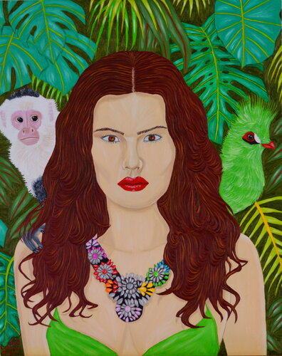 Femme au collier van Victoria Stagni, Schilderij te koop op Singulart