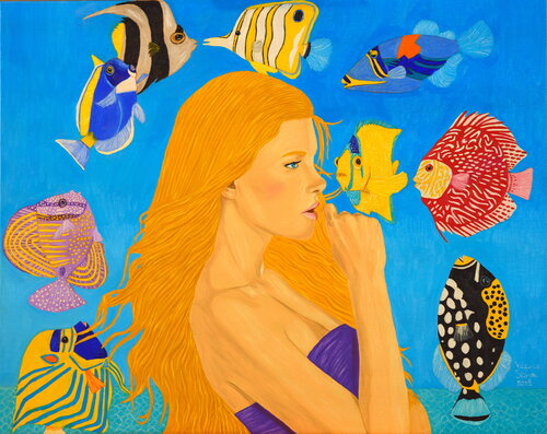 A mermaid in La Jolla von Victoria Stagni, Malerei kaufen auf Singulart