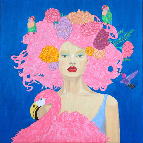 The pink connection by Victoria Stagni, Painting for Sale on Singulart