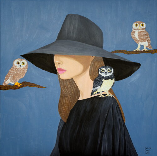 Oiseaux de nuit par Victoria Stagni, Peinture en vente sur Singulart