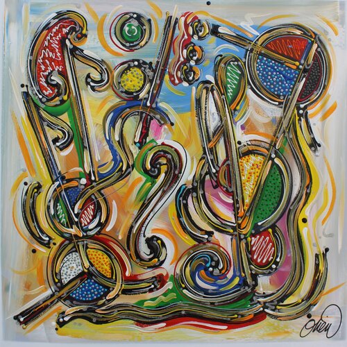 TOUT EN MUSIQUE van David Onen, Schilderij te koop op Singulart