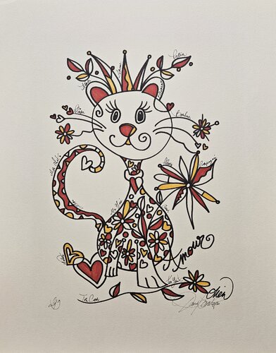 Mon Chat by David Onen, 회화 for Sale on Singulart